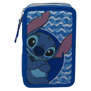 ASTUCCIO MULTISCOMPARTO STITCH DISNEY 3 ZIP PER LA SCUOLA PORTACOLORI GIOTTO - LIL37-6272