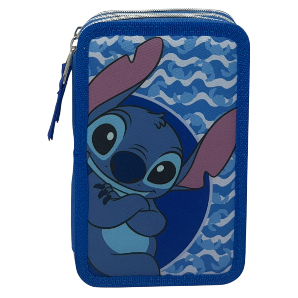 ASTUCCIO MULTISCOMPARTO STITCH DISNEY 3 ZIP PER LA SCUOLA PORTACOLORI GIOTTO - LIL37-6272