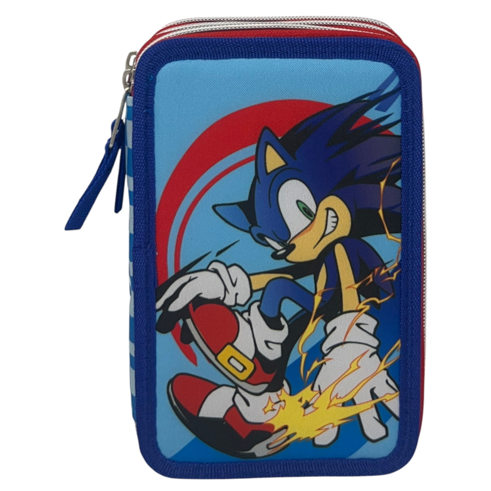 ASTUCCIO MULTISCOMPARTO SONIC 3 ZIP PER LA SCUOLA PORTACOLORI GIOTTO - SON37-6470