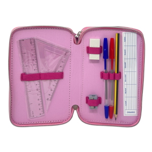 ASTUCCIO MULTISCOMPARTO HELLO KITTY SANRIO 3 ZIP PER LA SCUOLA PORTACOLORI GIOTTO - HK37-6271
