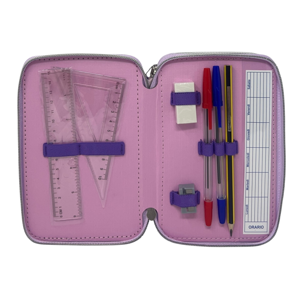 ASTUCCIO MULTISCOMPARTO FROZEN DISNEY 3 ZIP PER LA SCUOLA PORTACOLORI GIOTTO - FRO37-6469