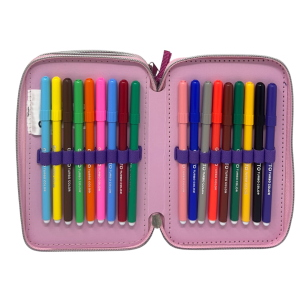ASTUCCIO MULTISCOMPARTO KUROMI SANRIO 3 ZIP PER LA SCUOLA PORTACOLORI GIOTTO - HK37-6471