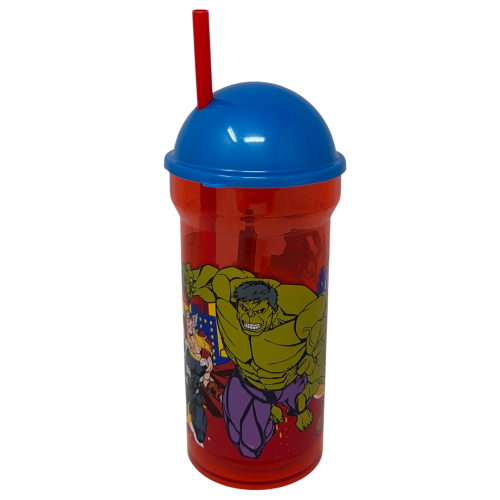 BICCHIERE CON CANNUCCIA TRASPARENTE AVENGERS MARVEL 460 ML BPA FREE - ST80188
