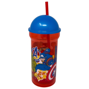 BICCHIERE CON CANNUCCIA TRASPARENTE AVENGERS MARVEL 460 ML BPA FREE - ST80188