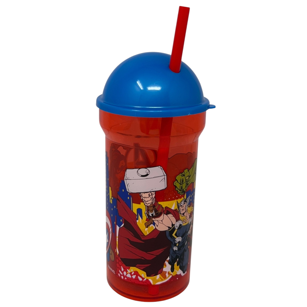 BICCHIERE CON CANNUCCIA TRASPARENTE AVENGERS MARVEL 460 ML BPA FREE - ST80188