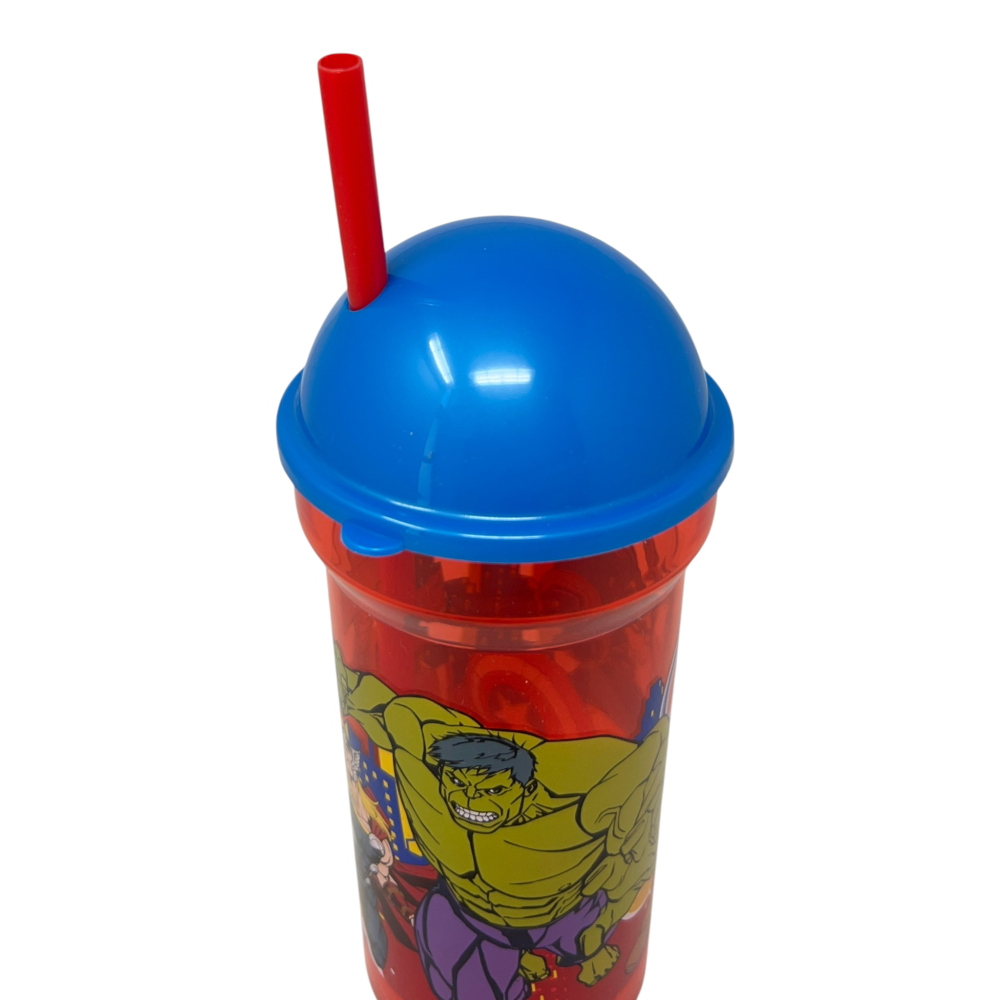 BICCHIERE CON CANNUCCIA TRASPARENTE AVENGERS MARVEL 460 ML BPA FREE - ST80188