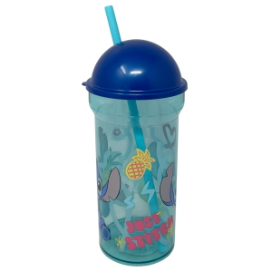 BICCHIERE CON CANNUCCIA TRASPARENTE STITCH DISNEY 460 ML BPA FREE - ST75088