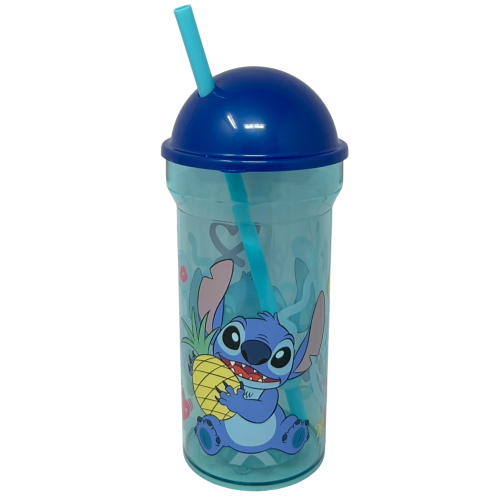 BICCHIERE CON CANNUCCIA TRASPARENTE STITCH DISNEY 460 ML BPA FREE - ST75088