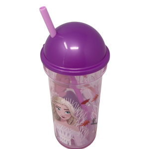 BICCHIERE CON CANNUCCIA TRASPARENTE FROZEN DISNEY 460 ML BPA FREE - ST81088