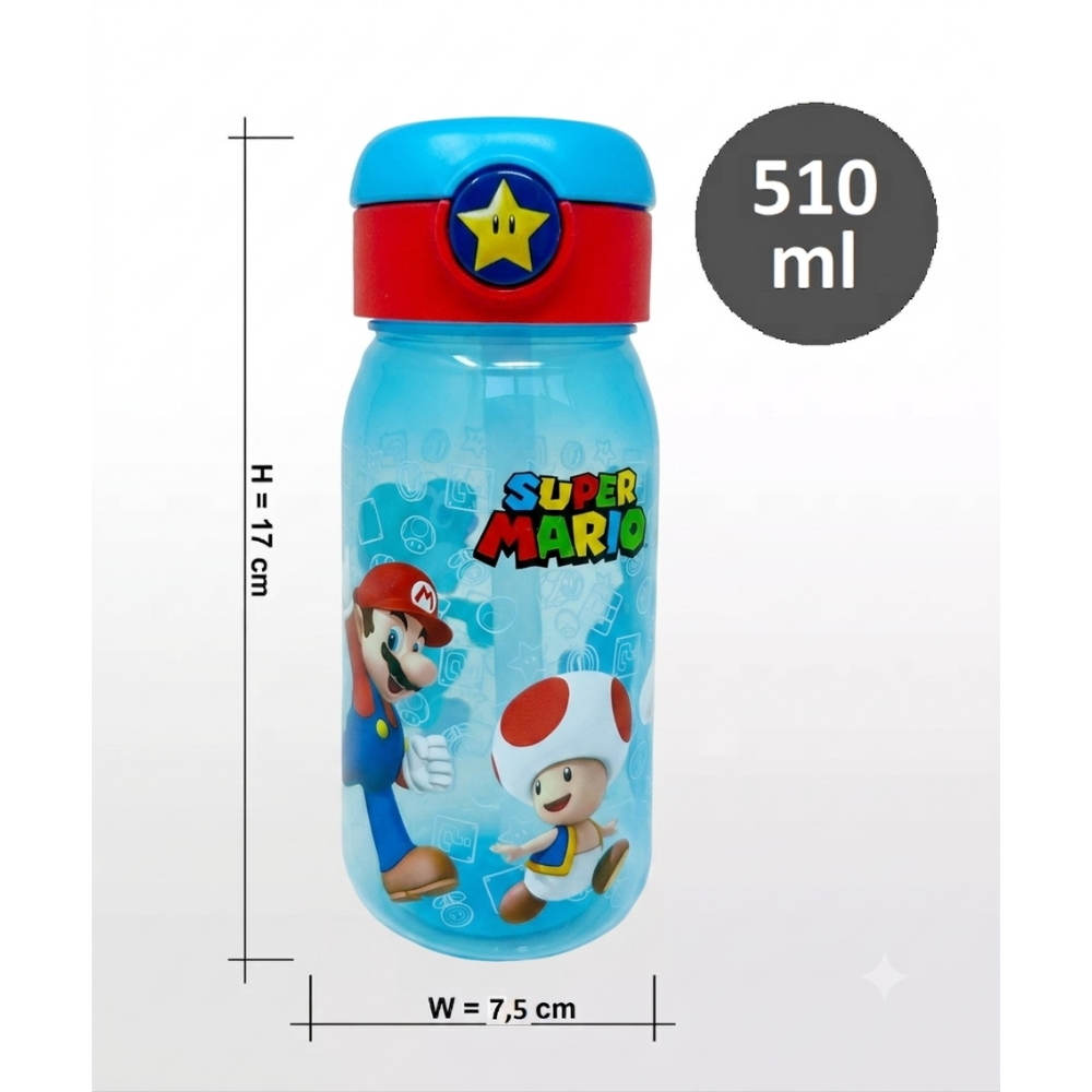 BORRACCIA POP-UP SUPER MARIO BOTTIGLIA IN PLASTICA RIUTILIZZABILE 510 ML - 78830