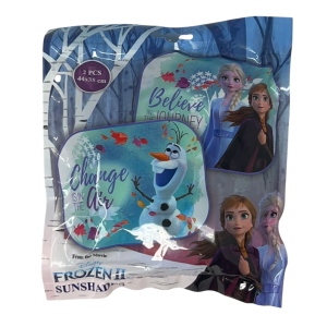 TENDINE PARASOLE LATERALI FROZEN DISNEY COPPIA DI TENDINE PER AUTO 44 X 35 CM PROTEZIONE RAGGI UV - 9322