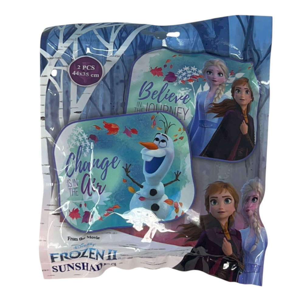 TENDINE PARASOLE LATERALI FROZEN DISNEY COPPIA DI TENDINE PER AUTO 44 X 35 CM PROTEZIONE RAGGI UV - 9322