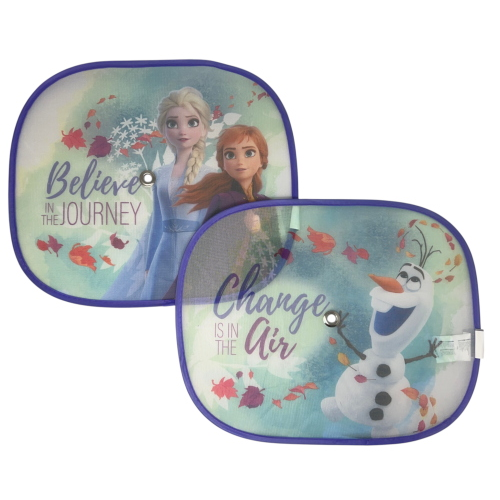 TENDINE PARASOLE LATERALI FROZEN DISNEY COPPIA DI TENDINE PER AUTO 44 X 35 CM PROTEZIONE RAGGI UV - 9322