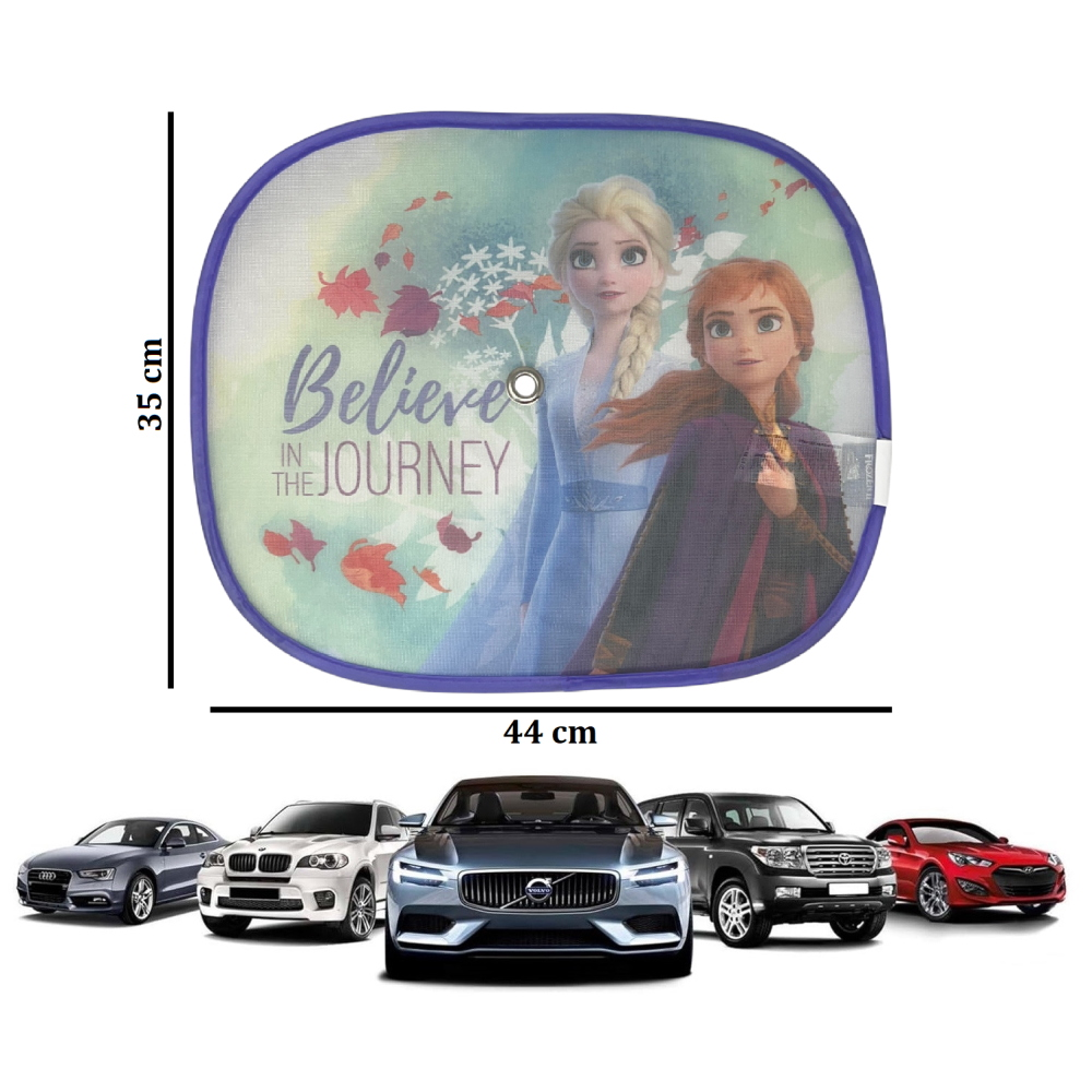TENDINE PARASOLE LATERALI FROZEN DISNEY COPPIA DI TENDINE PER AUTO 44 X 35 CM PROTEZIONE RAGGI UV - 9322