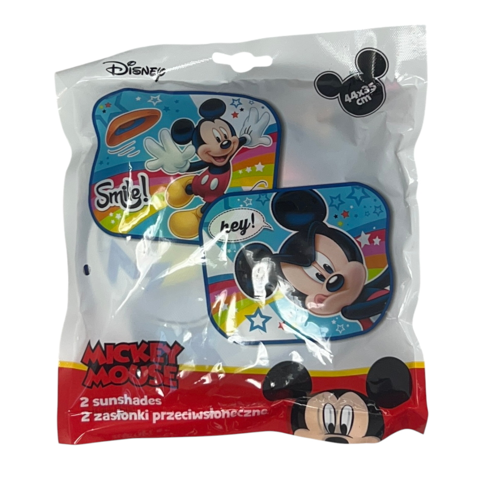 TENDINE PARASOLE LATERALI TOPOLINO DISNEY COPPIA DI TENDINE PER AUTO 44 X 35 CM PROTEZIONE RAGGI UV - 9313