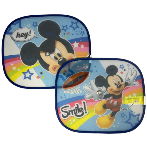 TENDINE PARASOLE LATERALI TOPOLINO DISNEY COPPIA DI TENDINE PER AUTO 44 X 35 CM PROTEZIONE RAGGI UV - 9313