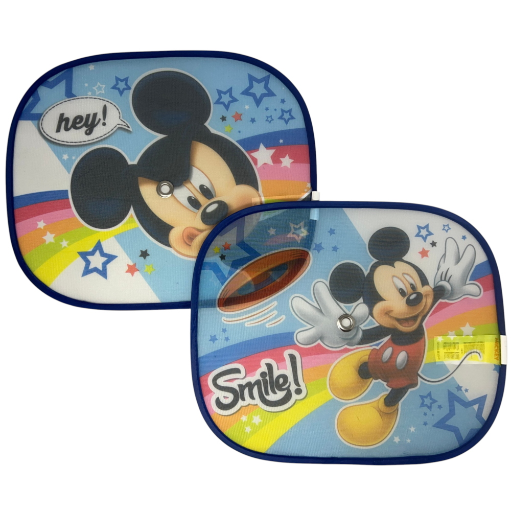 TENDINE PARASOLE LATERALI TOPOLINO DISNEY COPPIA DI TENDINE PER AUTO 44 X 35 CM PROTEZIONE RAGGI UV - 9313