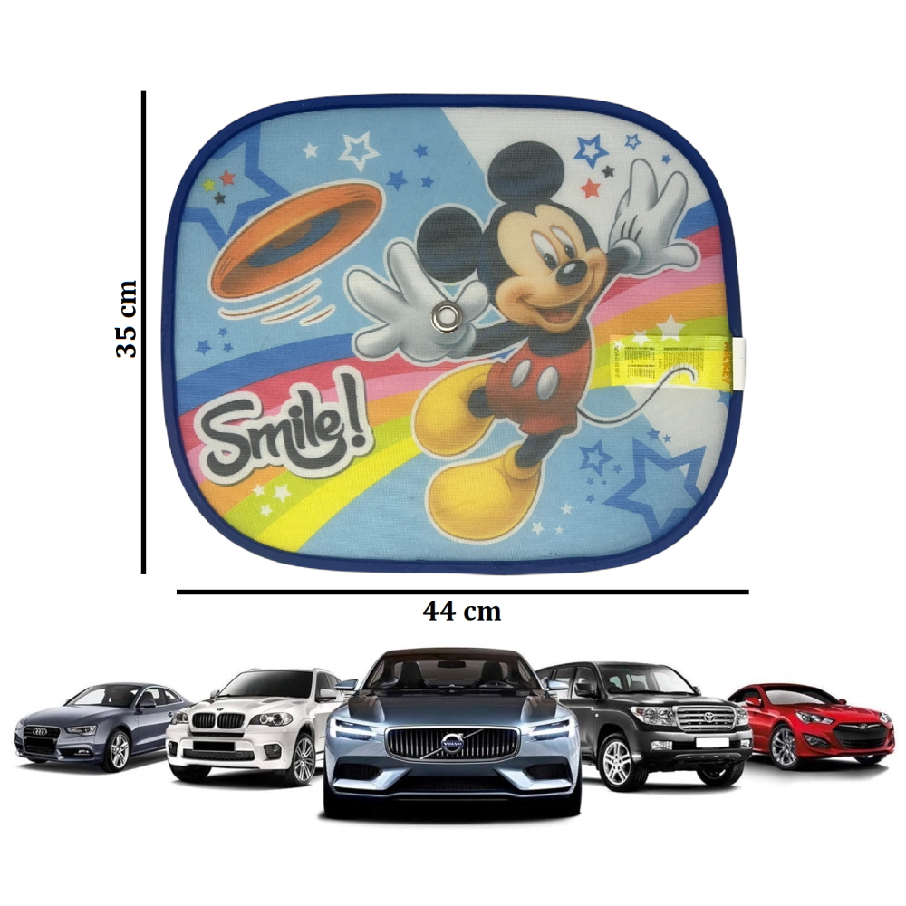 TENDINE PARASOLE LATERALI TOPOLINO DISNEY COPPIA DI TENDINE PER AUTO 44 X 35 CM PROTEZIONE RAGGI UV - 9313
