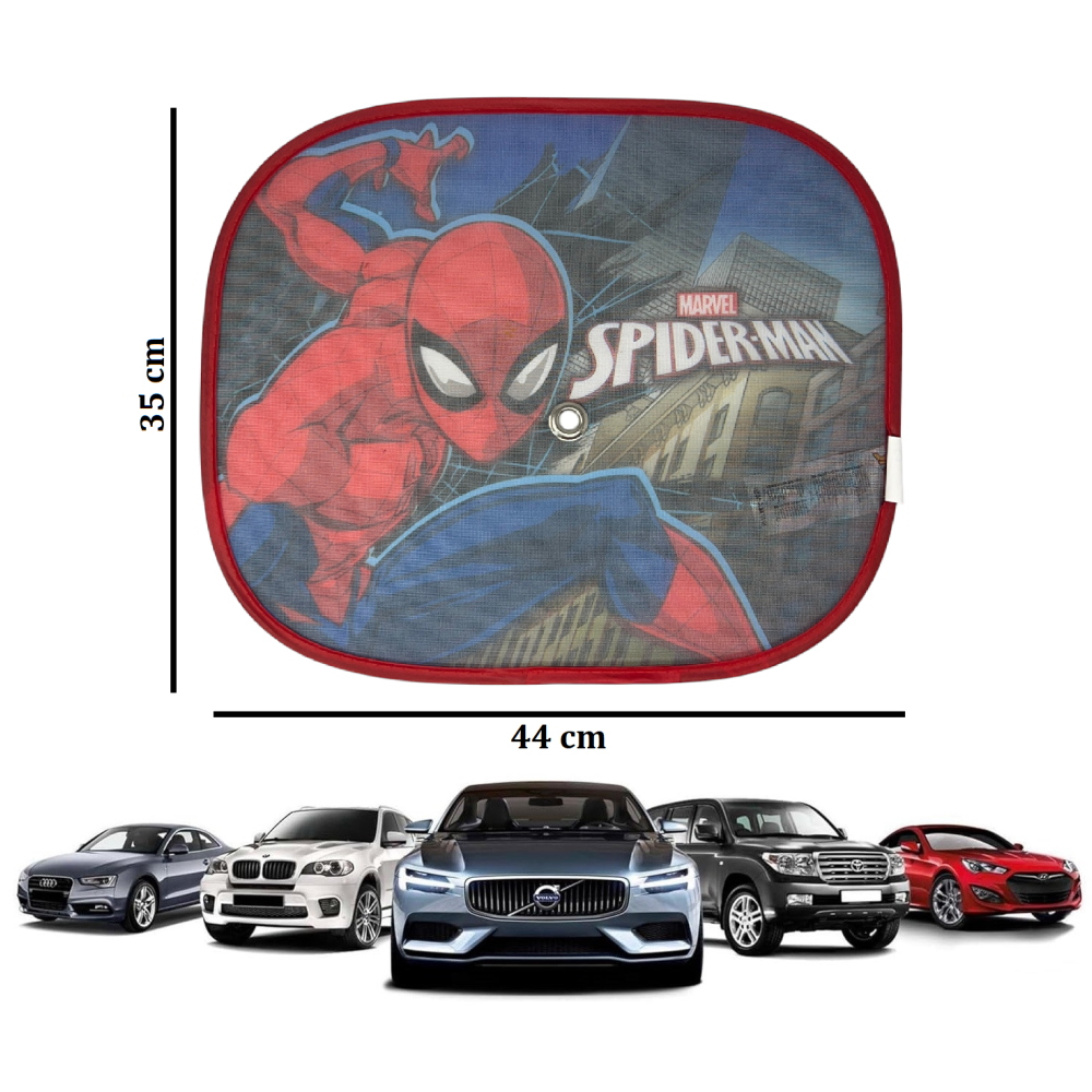 TENDINE PARASOLE LATERALI SPIDERMAN MARVEL COPPIA DI TENDINE PER AUTO 44 X 35 CM PROTEZIONE RAGGI UV - 9323