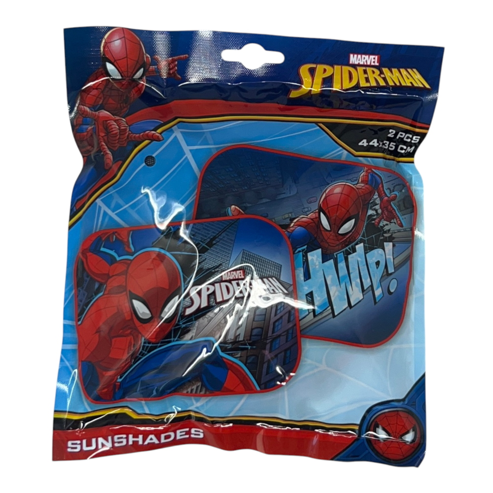 TENDINE PARASOLE LATERALI SPIDERMAN MARVEL COPPIA DI TENDINE PER AUTO 44 X 35 CM PROTEZIONE RAGGI UV - 9323