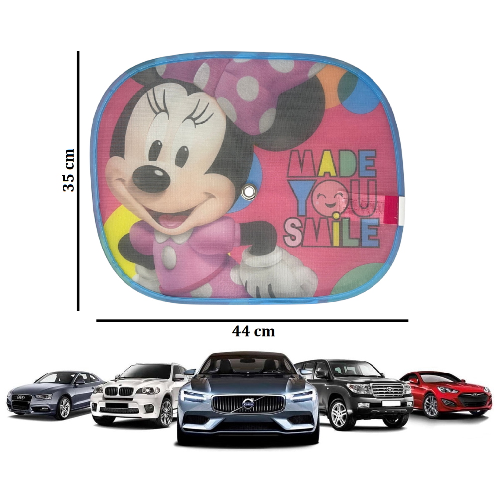 TENDINE PARASOLE LATERALI MINNIE DISNEY COPPIA DI TENDINE PER AUTO 44 X 35 CM PROTEZIONE RAGGI UV - 9332
