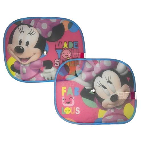 TENDINE PARASOLE LATERALI MINNIE DISNEY COPPIA DI TENDINE PER AUTO 44 X 35 CM PROTEZIONE RAGGI UV - 9332