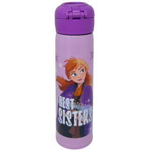 BORRACCIA TERMICA FROZEN DISNEY IN ACCIAIO INOX APERTURA POP-UP CON CANNUCCIA 500 ML - 40795684