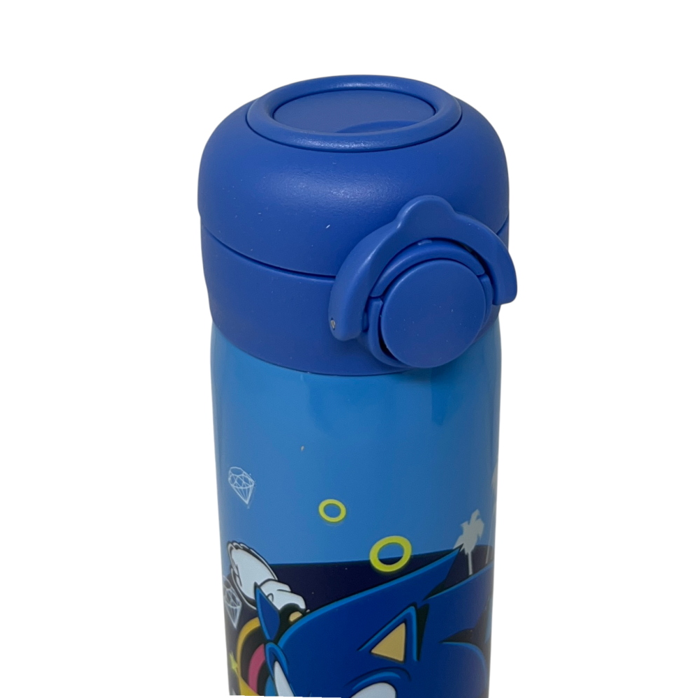 BORRACCIA TERMICA SONIC THE HEDGEHOG IN ACCIAIO INOX APERTURA POP-UP CON CANNUCCIA 500 ML - 40795829