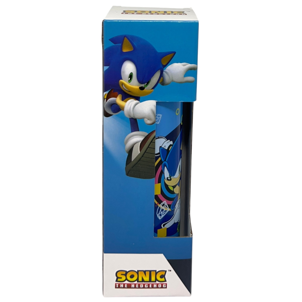 BORRACCIA TERMICA SONIC THE HEDGEHOG IN ACCIAIO INOX APERTURA POP-UP CON CANNUCCIA 500 ML - 40795829