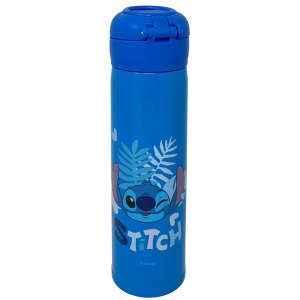 BORRACCIA TERMICA STITCH DISNEY IN ACCIAIO INOX APERTURA POP-UP CON CANNUCCIA 500 ML - 40795552