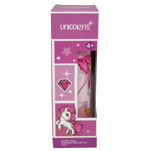 BORRACCIA TERMICA UNICORNO IN ACCIAIO INOX APERTURA POP-UP CON CANNUCCIA 500 ML - 40795851