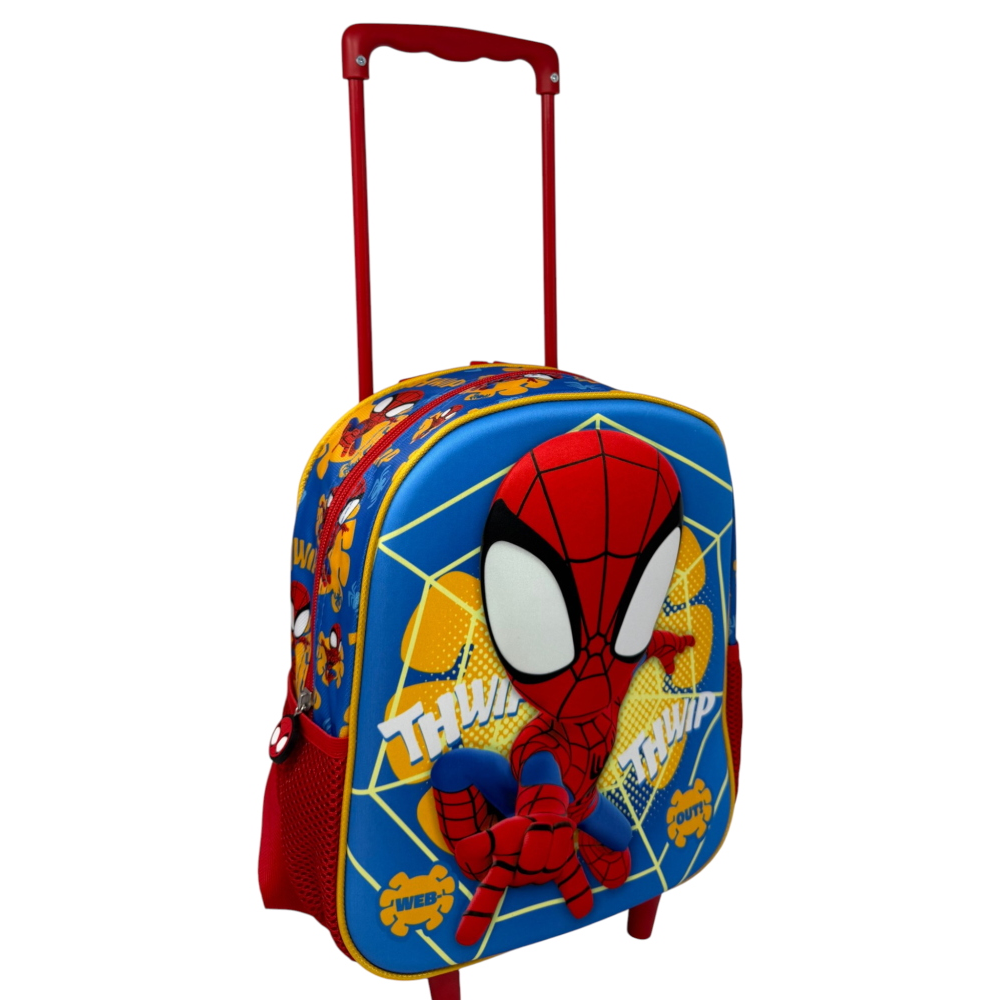 ZAINO ASILO TROLLEY 3D SPIDEY MARVEL ZAINETTO 34 CM CON CARRELLO PER SCUOLA MATERNA - 09572