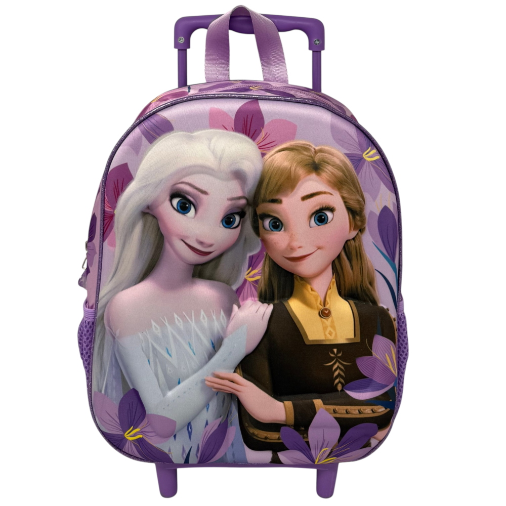 ZAINO ASILO TROLLEY 3D FROZEN DISNEY ZAINETTO 34 CM CON CARRELLO PER SCUOLA MATERNA - 09592