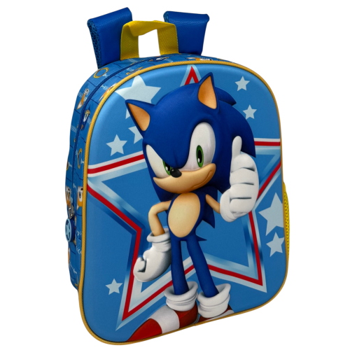 ZAINO ASILO 3D SONIC THE HEDGEHOG BORSA 31 CM PER SCUOLA MATERNA O TEMPO LIBERO - 09597