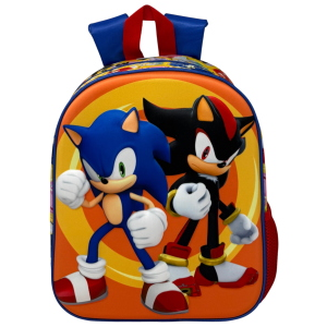 ZAINO ASILO 3D SONIC THE HEDGEHOG BORSA 31 CM PER SCUOLA MATERNA O TEMPO LIBERO - 09602