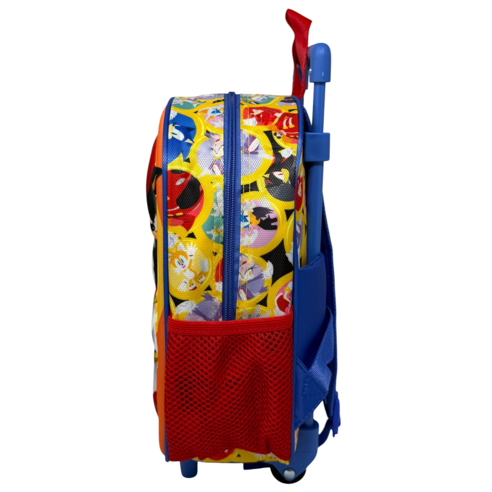 ZAINO ASILO TROLLEY 3D SONIC THE HEDGEHOG ZAINETTO 34 CM CON CARRELLO PER SCUOLA MATERNA - 09604