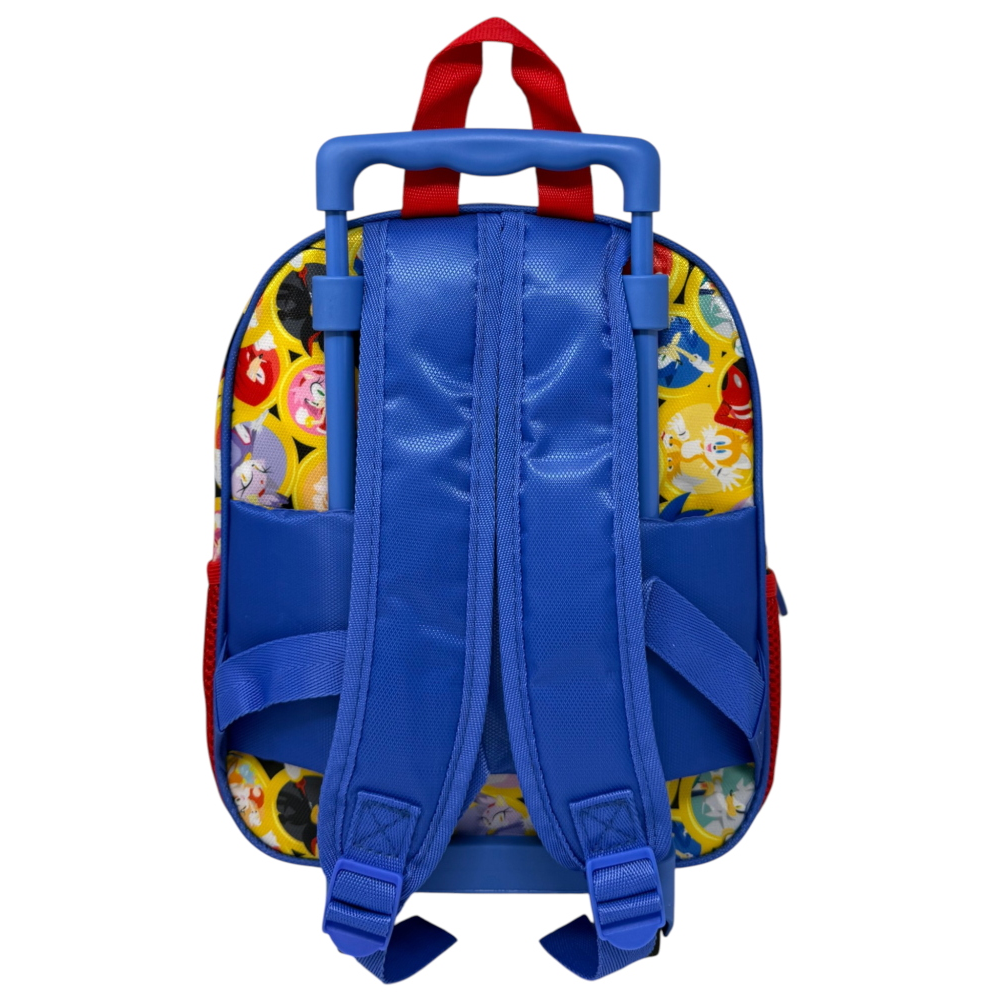ZAINO ASILO TROLLEY 3D SONIC THE HEDGEHOG ZAINETTO 34 CM CON CARRELLO PER SCUOLA MATERNA - 09604