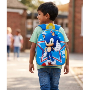 ZAINO ASILO 3D SONIC THE HEDGEHOG BORSA 31 CM PER SCUOLA MATERNA O TEMPO LIBERO - 09597