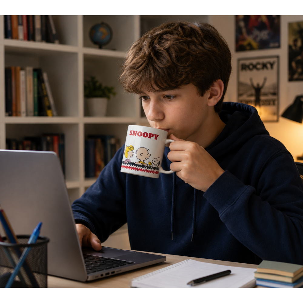 TAZZA MUG SNOOPY CHARLIE BROWN IN CERAMICA 350 ML CONFEZIONE REGALO - P05214MC