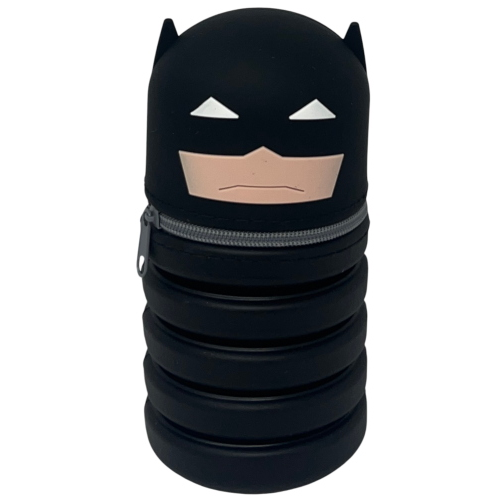TOMBOLINO IN SILICONE BATMAN ASTUCCIO ESTENSIBILE PORTA CANCELLERIA 20 CM - BA1266