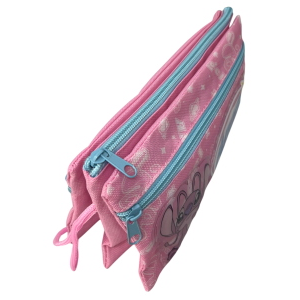 TOMBOLINO STITCH E ANGEL DISNEY 3 SCOMPARTI BUSTINA ASTUCCIO PORTACOLORI 22 CM - LST1337-G