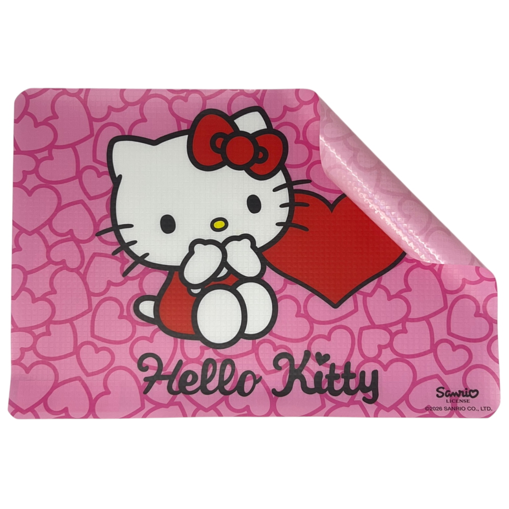TOVAGLIETTA HELLO KITTY SANRIO IN PLASTICA MORBIDA ANTISCIVOLO RIPIEGABILE LAVABILE DA COLAZIONE PRANZO CM.44X30 - 300042