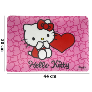 TOVAGLIETTA HELLO KITTY SANRIO IN PLASTICA MORBIDA ANTISCIVOLO RIPIEGABILE LAVABILE DA COLAZIONE PRANZO CM.44X30 - 300042