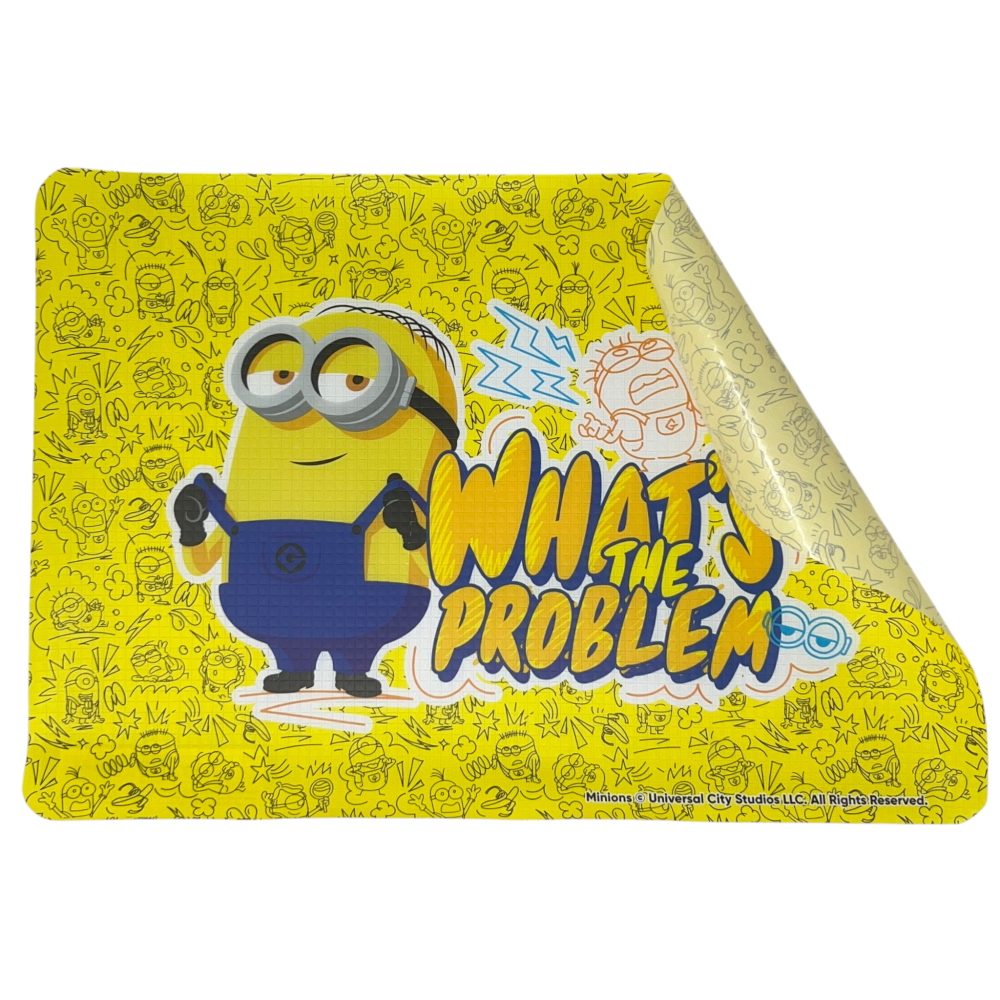 TOVAGLIETTA MINIONS CATTIVISSIMO ME IN PLASTICA MORBIDA ANTISCIVOLO RIPIEGABILE LAVABILE DA COLAZIONE PRANZO CM.44X30 - CI9137