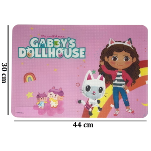TOVAGLIETTA GABBY'S DOLLHOUSE IN PLASTICA MORBIDA ANTISCIVOLO RIPIEGABILE LAVABILE DA COLAZIONE PRANZO CM.44X30 - CI9138