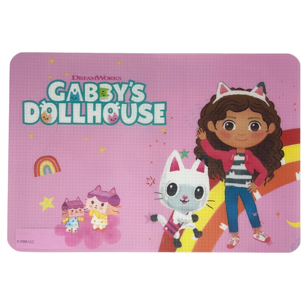 TOVAGLIETTA GABBY'S DOLLHOUSE IN PLASTICA MORBIDA ANTISCIVOLO RIPIEGABILE LAVABILE DA COLAZIONE PRANZO CM.44X30 - CI9138