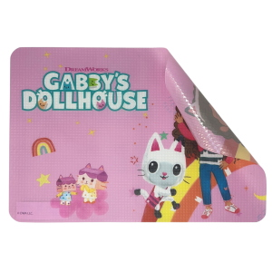 TOVAGLIETTA GABBY'S DOLLHOUSE IN PLASTICA MORBIDA ANTISCIVOLO RIPIEGABILE LAVABILE DA COLAZIONE PRANZO CM.44X30 - CI9138