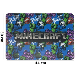 TOVAGLIETTA MINECRAFT IN PLASTICA MORBIDA ANTISCIVOLO RIPIEGABILE LAVABILE DA COLAZIONE PRANZO CM.44X30 - FU6023