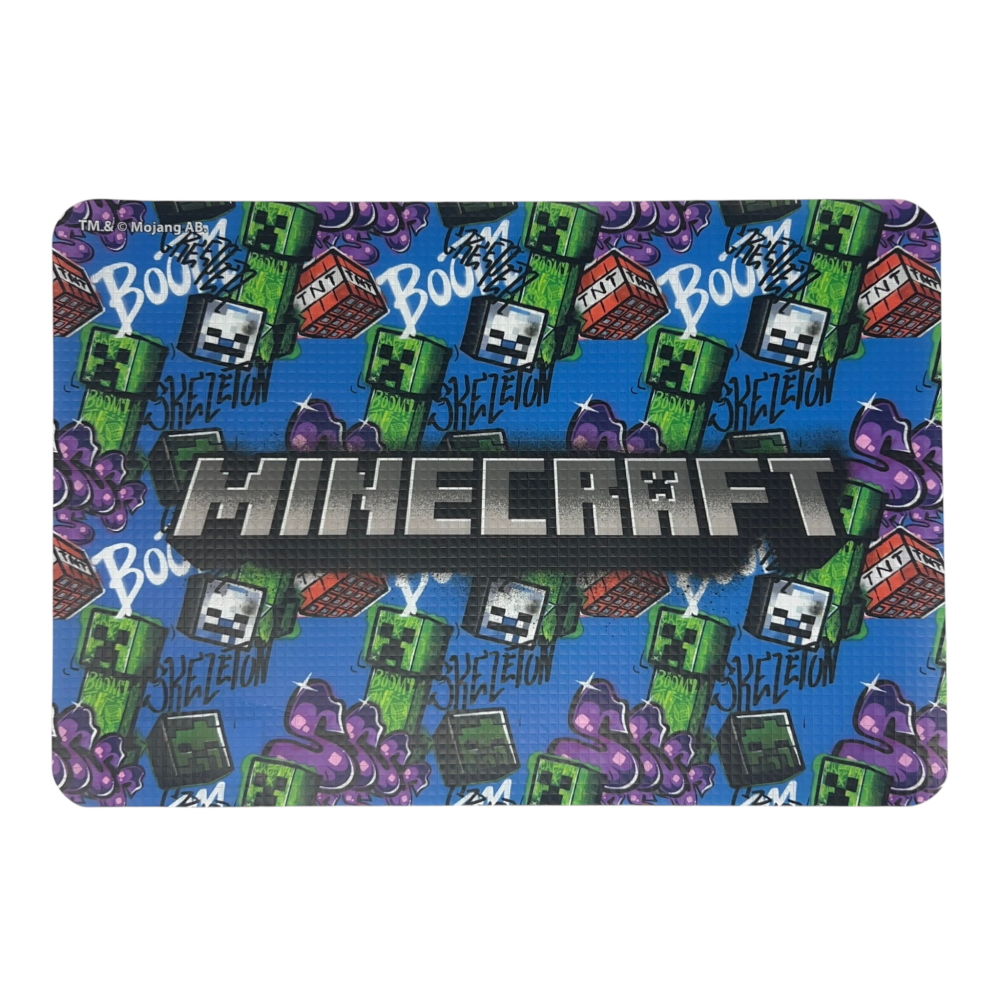 TOVAGLIETTA MINECRAFT IN PLASTICA MORBIDA ANTISCIVOLO RIPIEGABILE LAVABILE DA COLAZIONE PRANZO CM.44X30 - FU6023