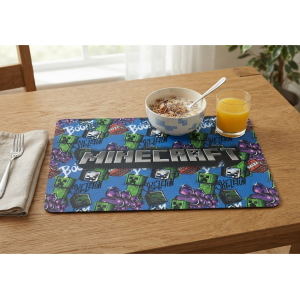 TOVAGLIETTA MINECRAFT IN PLASTICA MORBIDA ANTISCIVOLO RIPIEGABILE LAVABILE DA COLAZIONE PRANZO CM.44X30 - FU6023